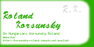 roland korsunsky business card